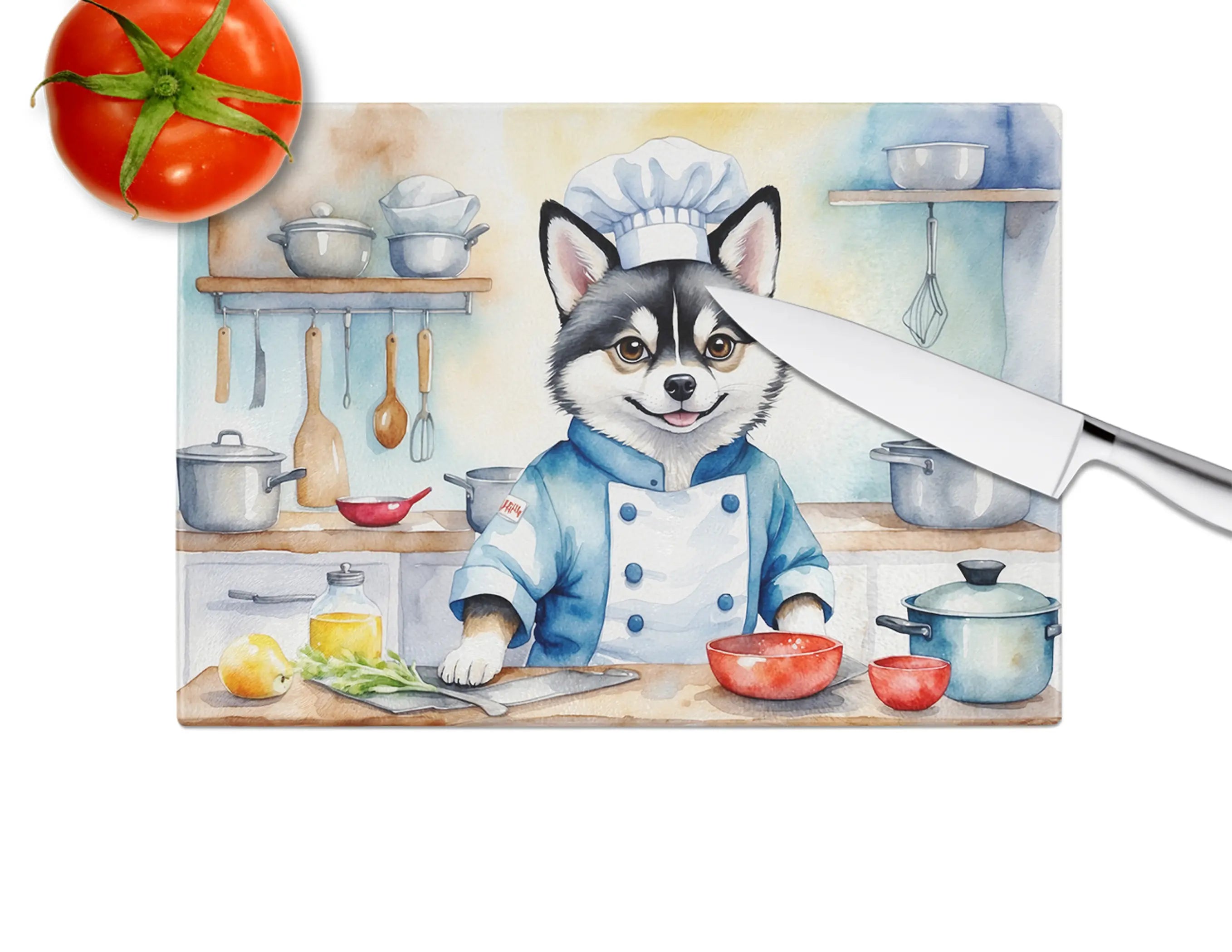 Alaskan Klee Kai The Chef Glass Cutting Board Caroline's Treasures