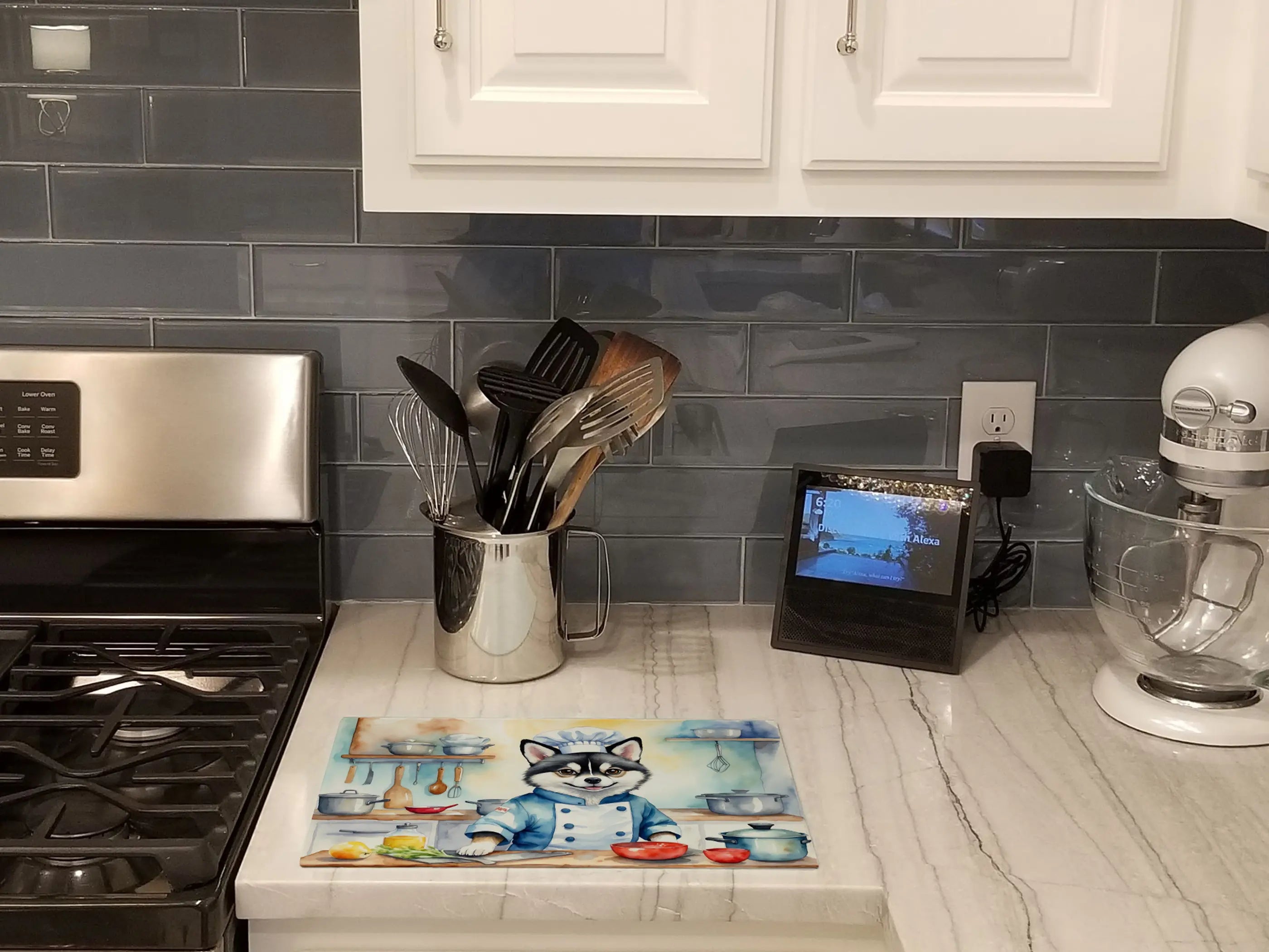 Alaskan Klee Kai The Chef Glass Cutting Board Caroline's Treasures