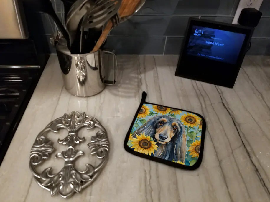 Alaskan Klee Kai in Sunflowers Pair of Pot Holders Caroline's Treasures