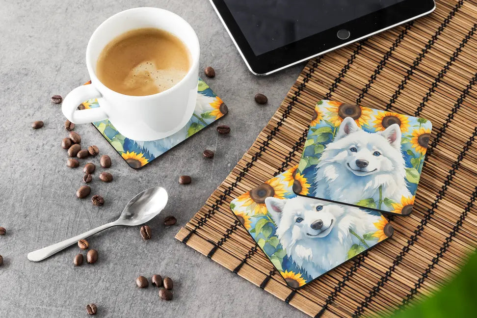 Alaskan Klee Kai in Sunflowers Pair of Pot Holders Caroline's Treasures