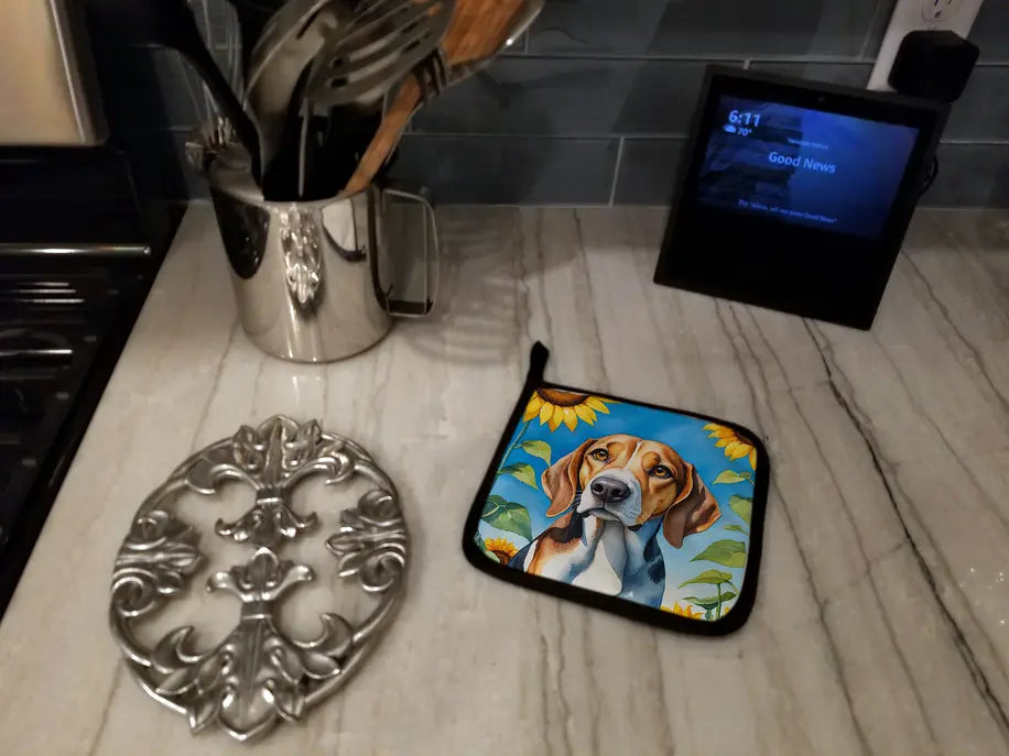 Alaskan Klee Kai in Sunflowers Pair of Pot Holders Caroline's Treasures