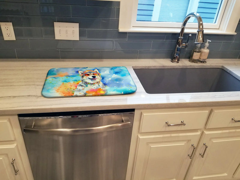 Alaskan Malamute Hippie Dawg Dish Drying Mat Caroline's Treasures