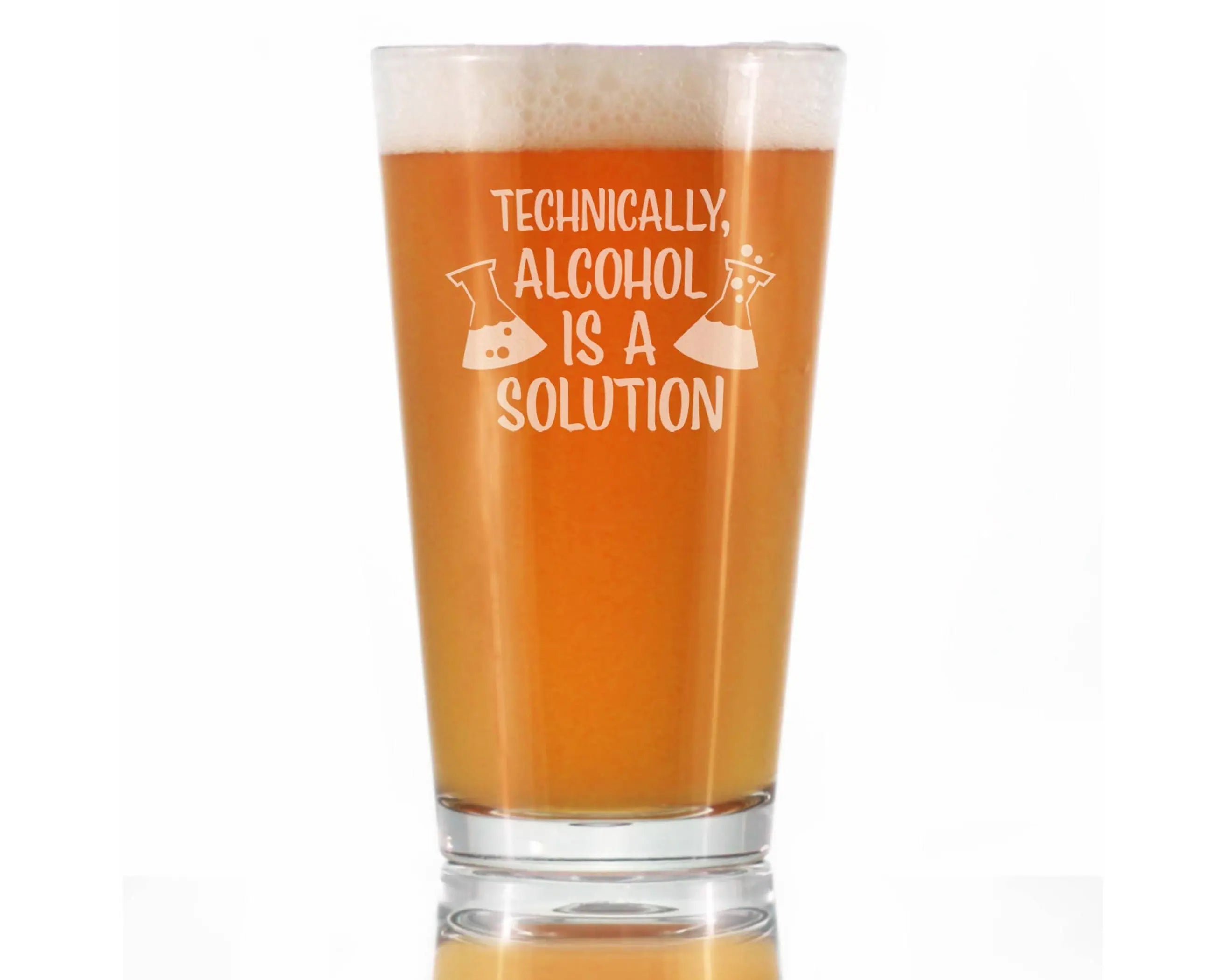Alcohol Solution Pint Glass for Beer - Funny Science Gifts Bevvee