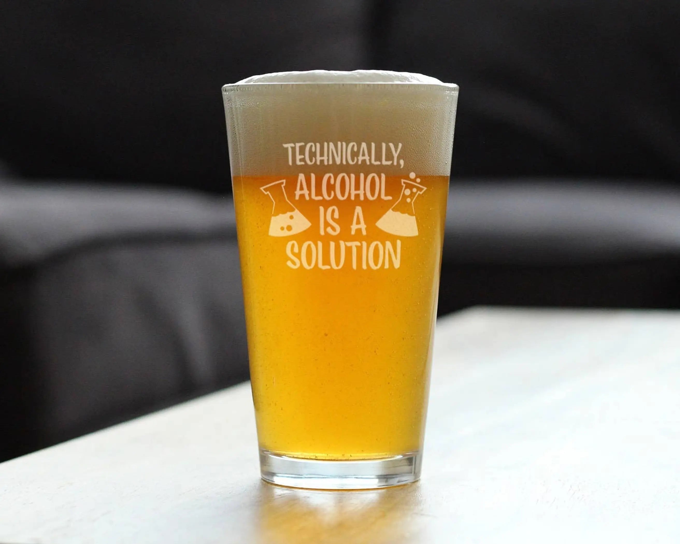 Alcohol Solution Pint Glass for Beer - Funny Science Gifts Bevvee