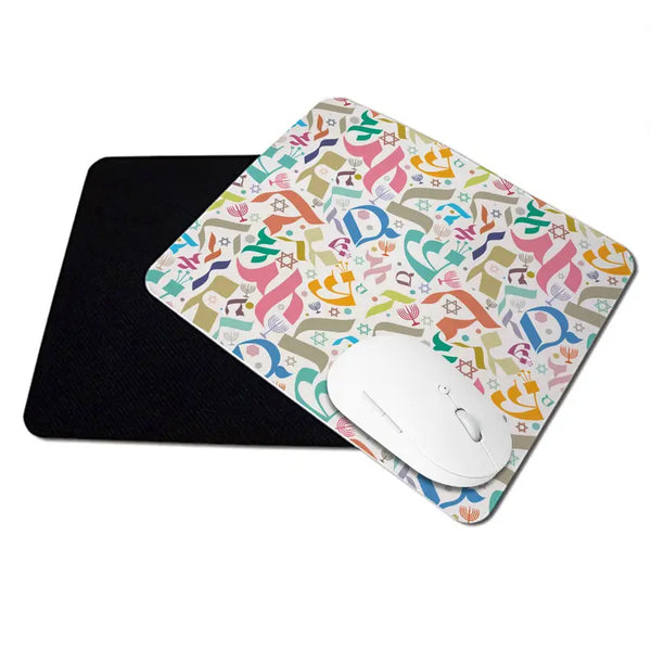 Alef Bet Holiday Mousepad LIANE FRIED STUDIO