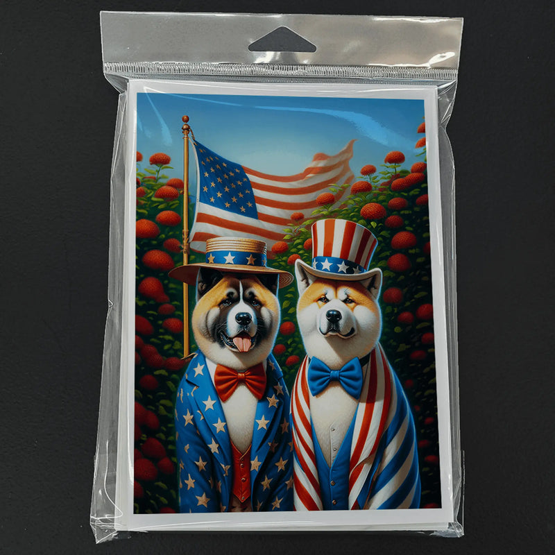 All American Akita Greeting Cards Pack of 8 Caroline's Treasures