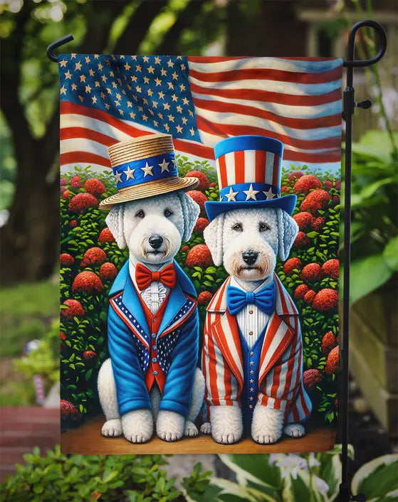 All American Bedlington Terrier Garden Flag Caroline's Treasures
