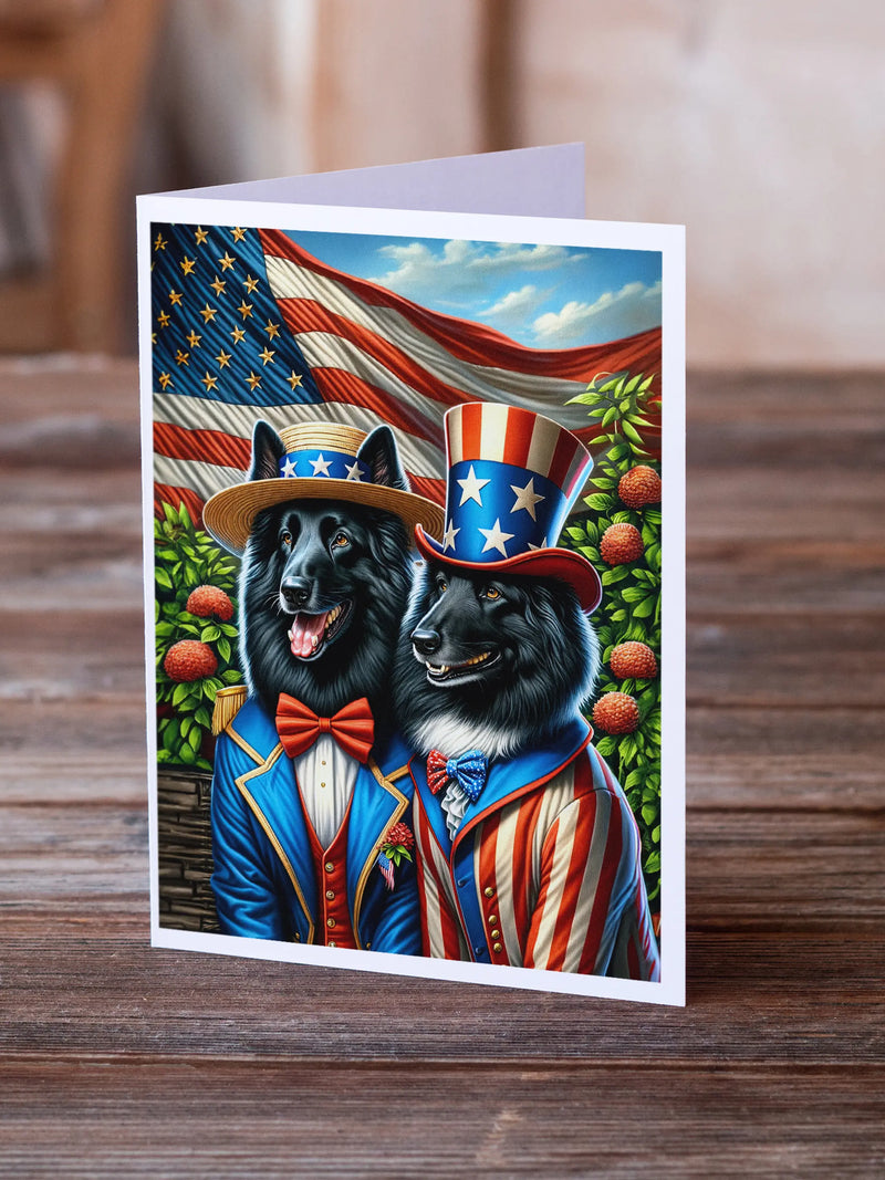 All American Belgian Sheepdog Greeting Cards Pack of 8 Caroline's Treasures