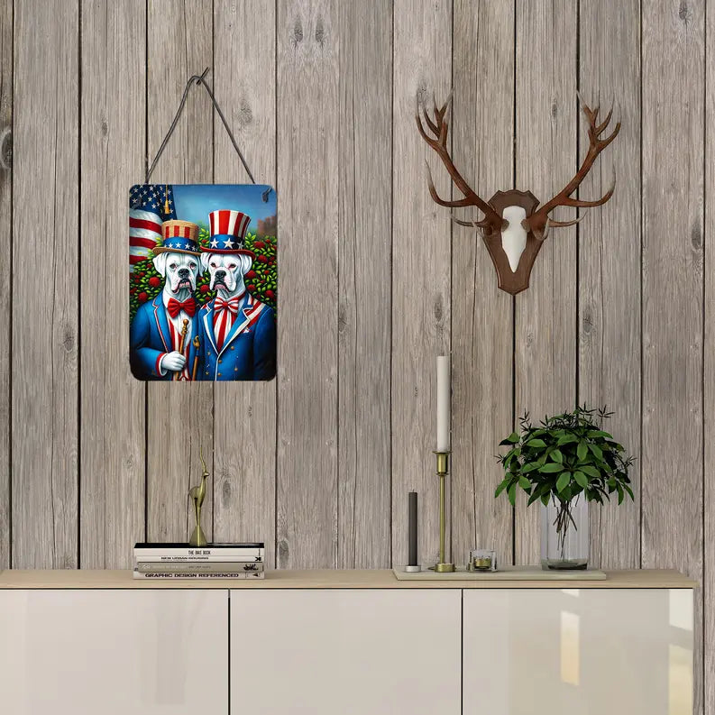 All American Boston Terrier Wall or Door Hanging Prints Caroline's Treasures