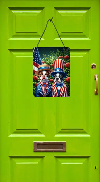 All American Boston Terrier Wall or Door Hanging Prints Caroline's Treasures