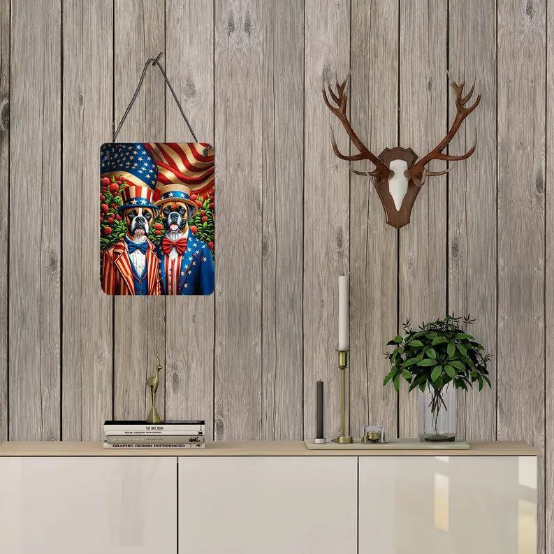 All American Boxer Wall or Door Hanging Prints Caroline's Treasures
