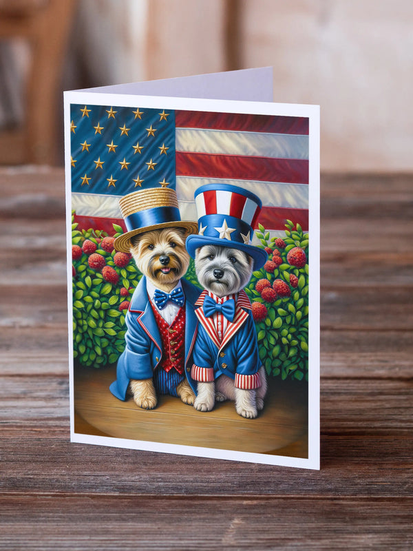All American Cairn Terrier Greeting Cards Pack of 8 Caroline's Treasures