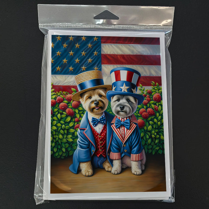 All American Cairn Terrier Greeting Cards Pack of 8 Caroline's Treasures