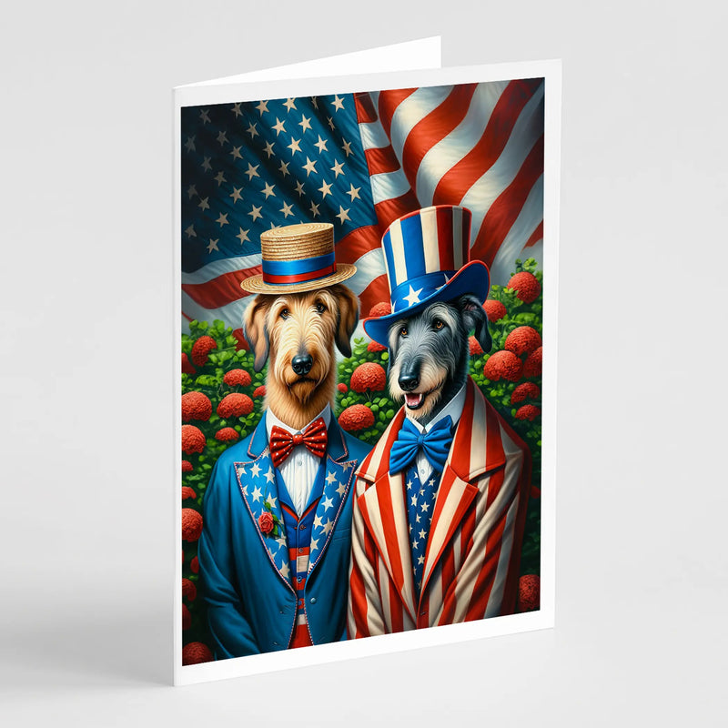 All American Irish Wolfhound Greeting Cards Pack of 8 Caroline's Treasures