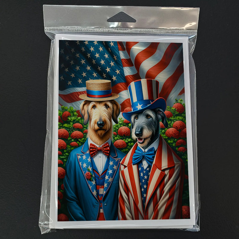 All American Irish Wolfhound Greeting Cards Pack of 8 Caroline's Treasures