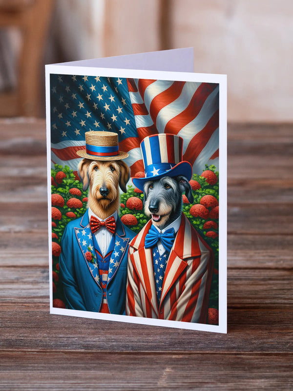 All American Irish Wolfhound Greeting Cards Pack of 8 Caroline's Treasures