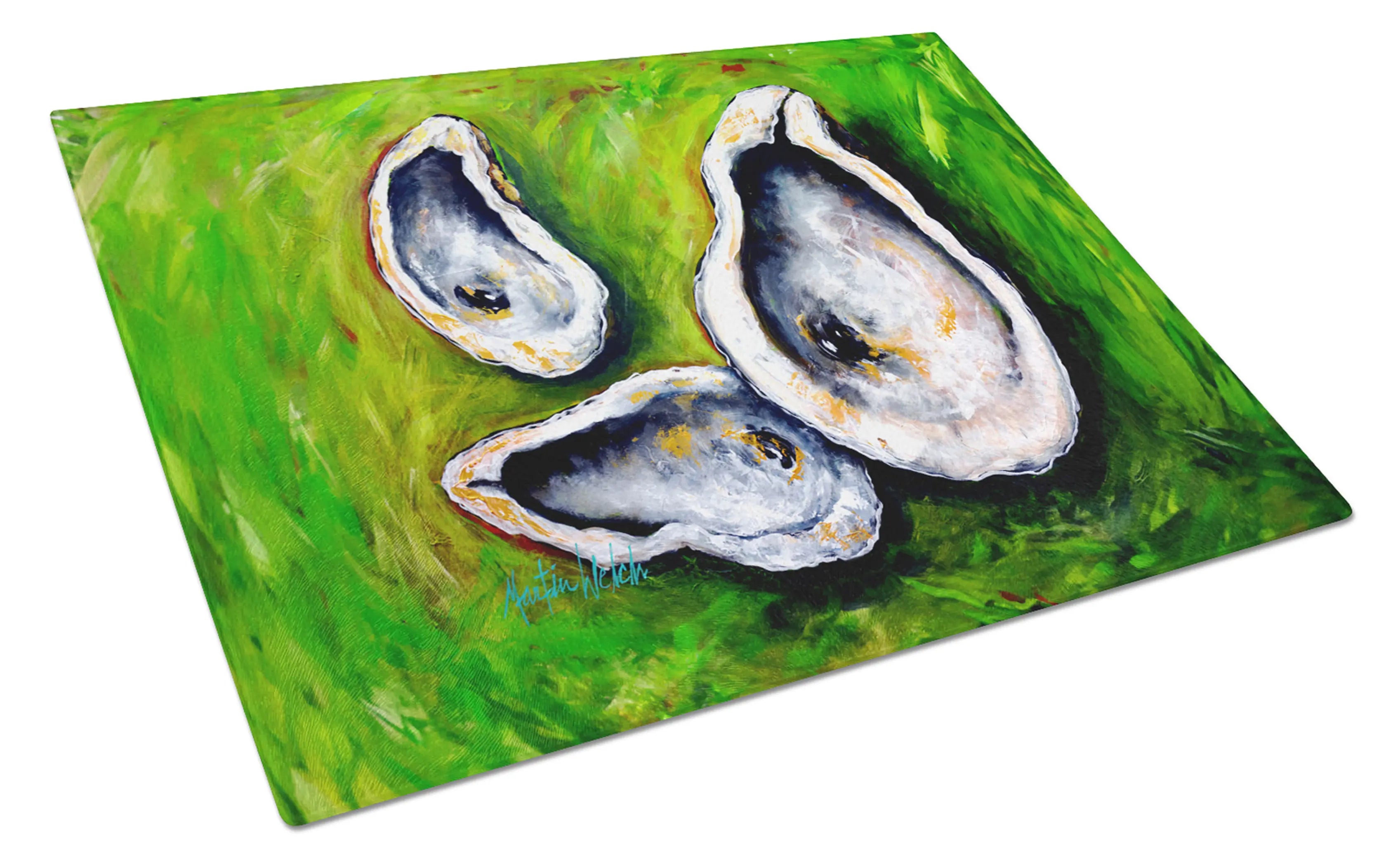 All Shucked Oysters Glass Cutting Board Caroline's Treasures