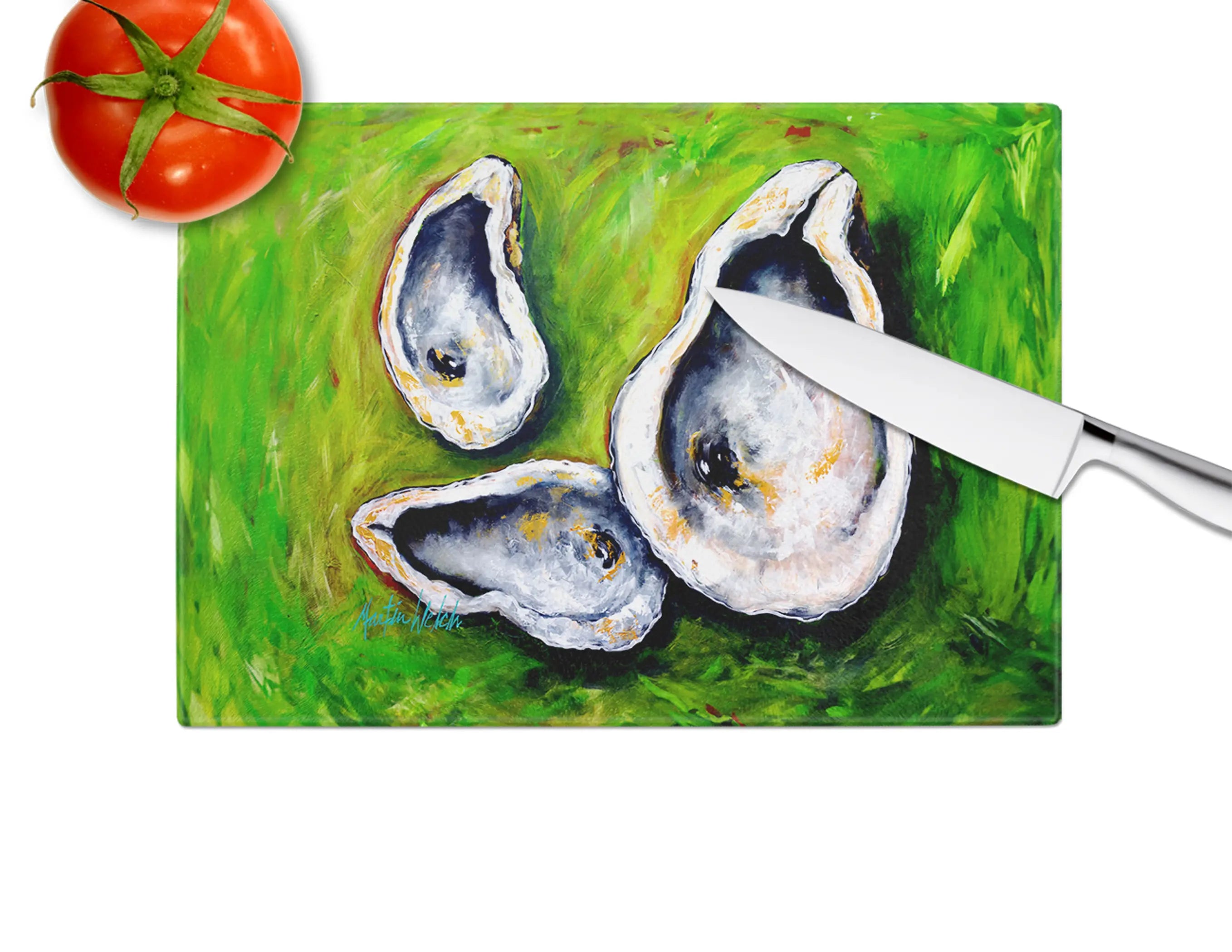 All Shucked Oysters Glass Cutting Board Caroline's Treasures