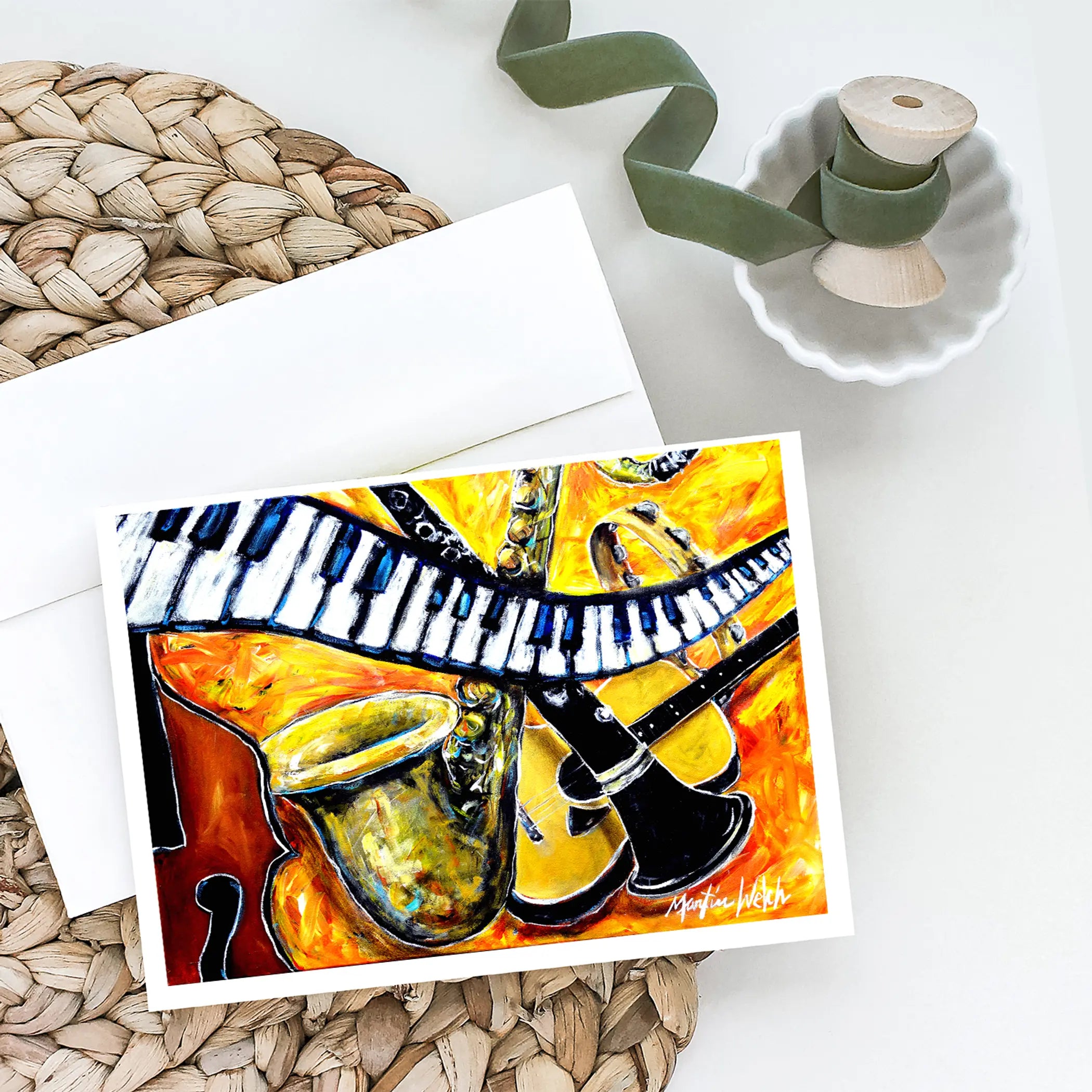 All That Jazz Greeting Cards Pack of 8 Caroline's Treasures