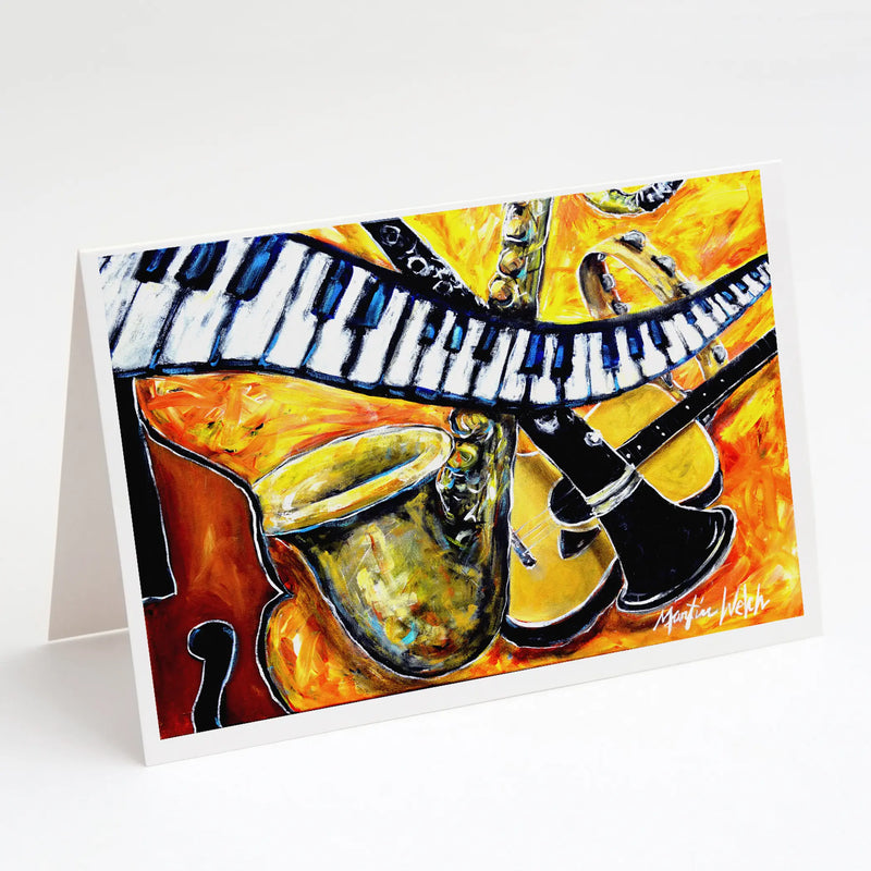 All That Jazz Greeting Cards Pack of 8 Caroline's Treasures