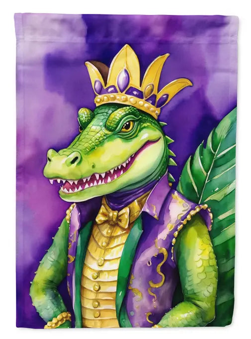 Alligator King of Mardi Gras Garden Flag Caroline's Treasures