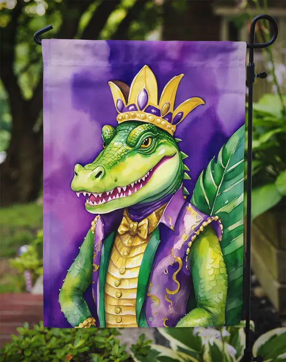 Alligator King of Mardi Gras Garden Flag Caroline's Treasures