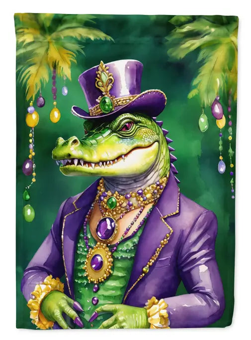 Alligator King of Mardi Gras Garden Flag Caroline's Treasures