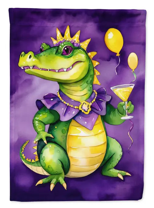 Alligator Mardi Gras Garden Flag Caroline's Treasures