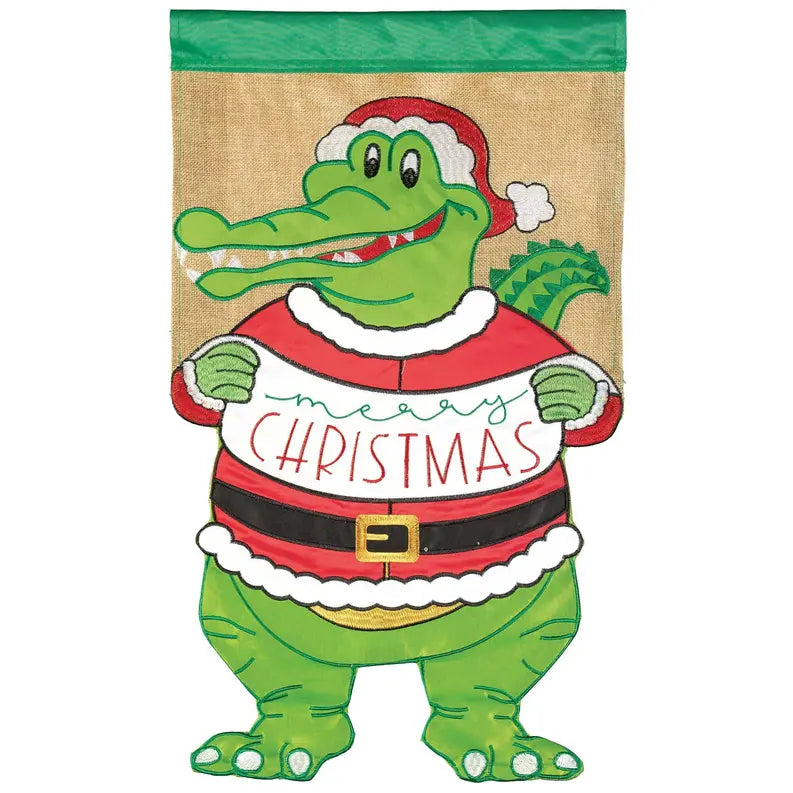 Alligator Merry Christmas Flag Garden Dicksons Inc