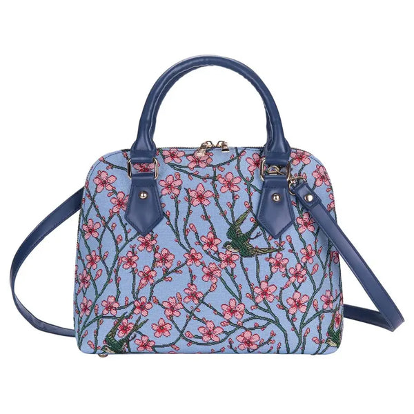 Almond Blossom And Swallow Convertible Top Handle Purse Handbag Signare USA