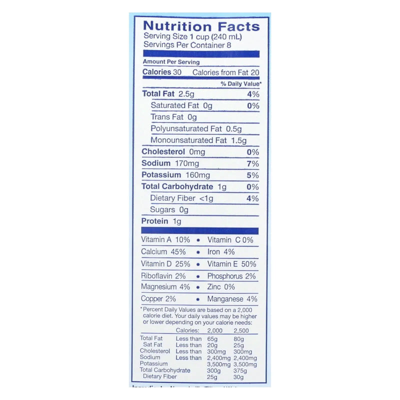 Almond Breeze - Almond Milk - Unsweetened Original - Case Of 8 - 64 Fl Oz. Almond Breeze