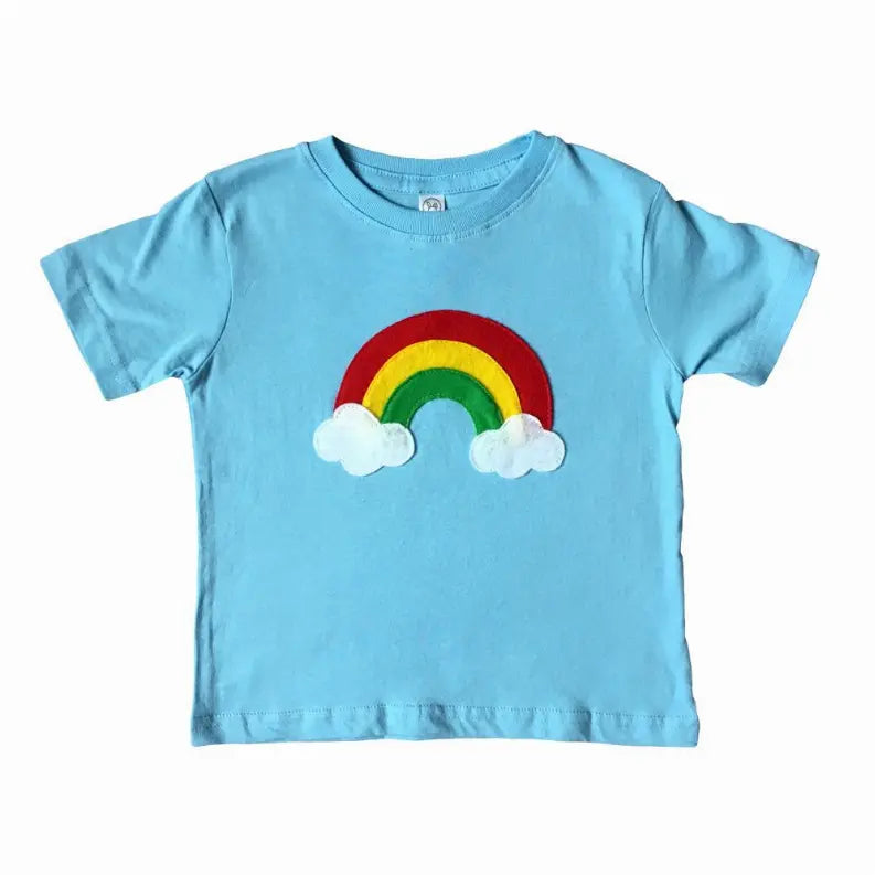 Aloha Rainbow - Kids Baby Blue Shirt  Boys or Girls Mi Cielo