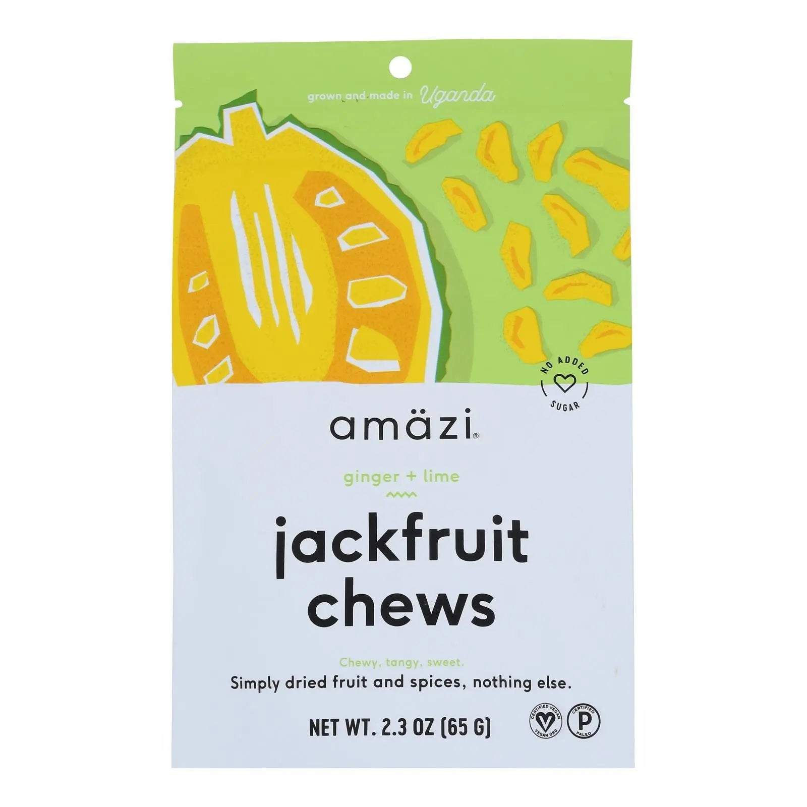 Amazi Foods - Jackfruit Chws Ginger Lime - Case Of 6-2.3 Oz Amazi Foods