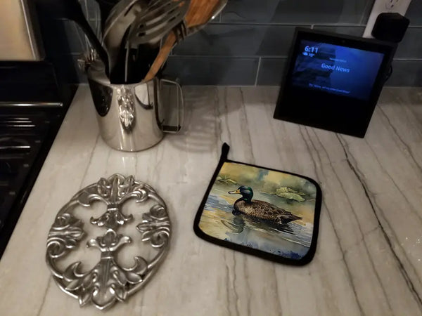 American Black Duck Pair of Pot Holders Caroline's Treasures