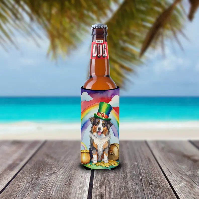 American Bulldog St Patrick's Day Hugger for Ultra Slim Cans Caroline's Treasures