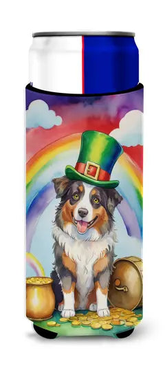 American Bulldog St Patrick's Day Hugger for Ultra Slim Cans Caroline's Treasures