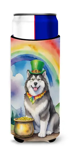 American Bulldog St Patrick's Day Hugger for Ultra Slim Cans Caroline's Treasures