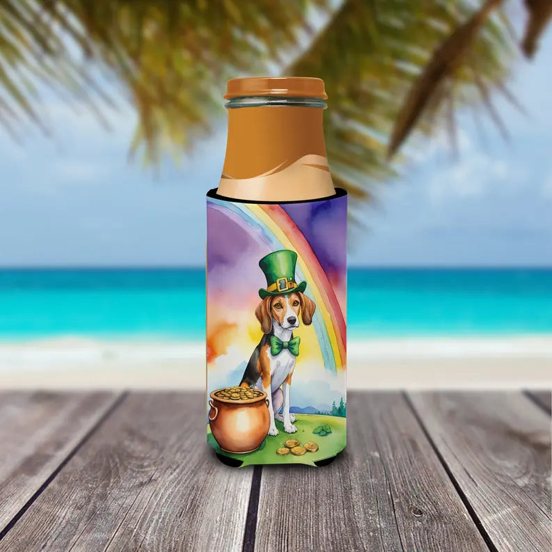 American Bulldog St Patrick's Day Hugger for Ultra Slim Cans Caroline's Treasures