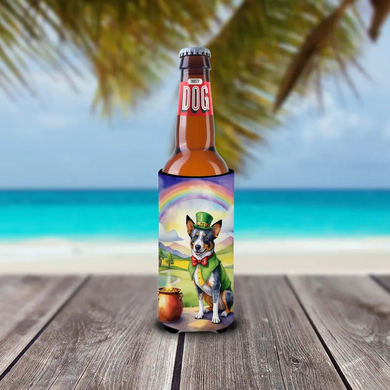 American Bulldog St Patrick's Day Hugger for Ultra Slim Cans Caroline's Treasures