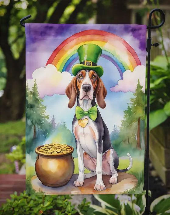 American English Coonhound St Patrick's Day Garden Flag Caroline's Treasures