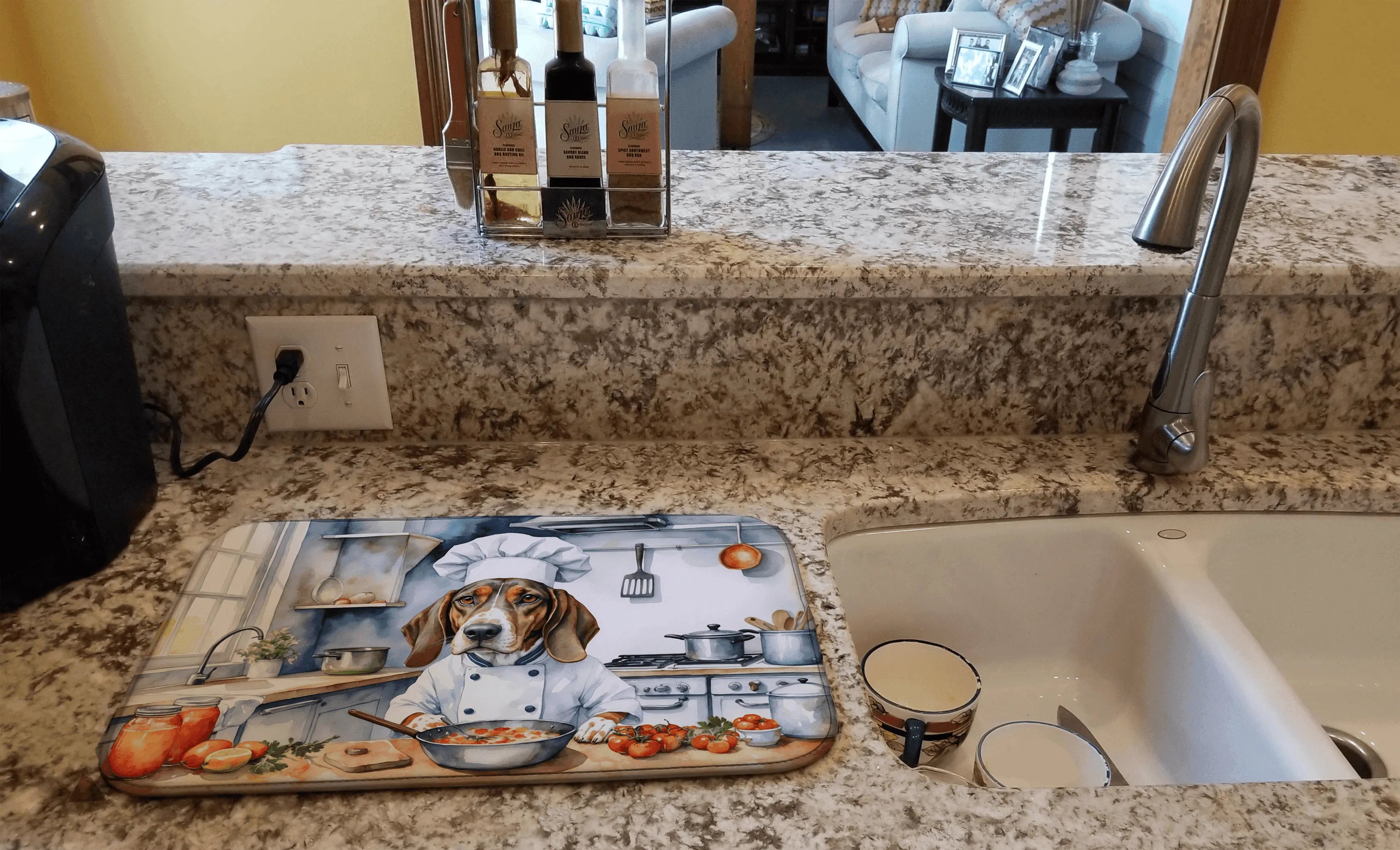 American English Coonhound The Chef Dish Drying Mat Caroline's Treasures