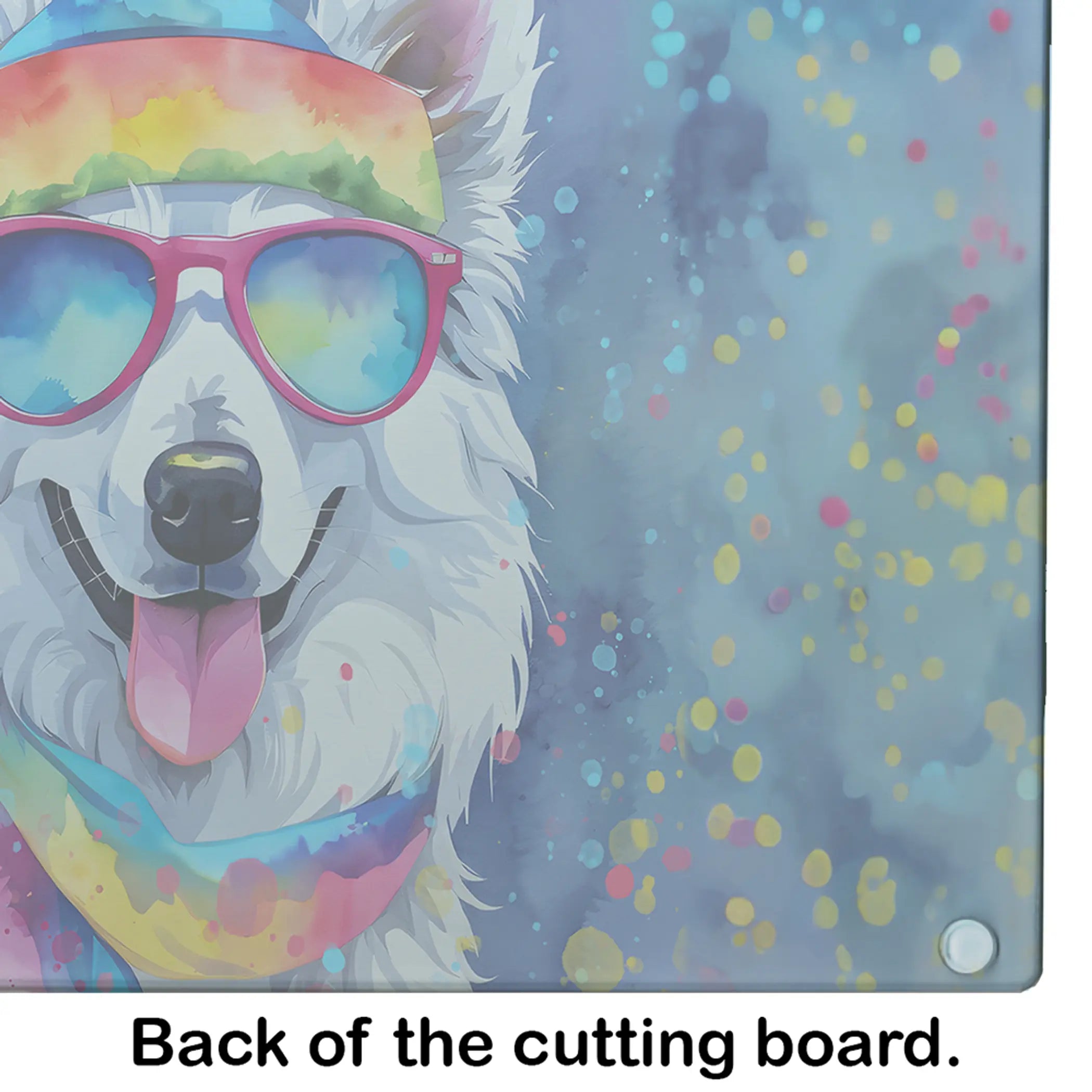 American Eskimo Hippie Dawg Glass Cutting Board Caroline's Treasures