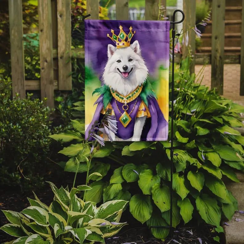 American Eskimo King of Mardi Gras Garden Flag Caroline's Treasures