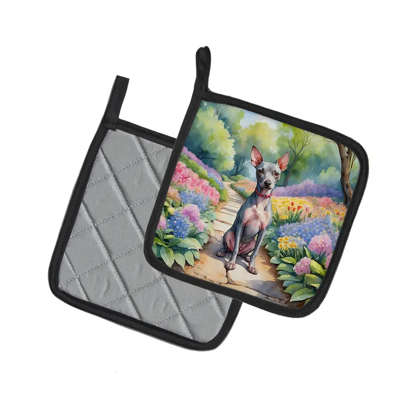 American Eskimo Spring Garden Pair of Pot Holders Caroline's Treasures