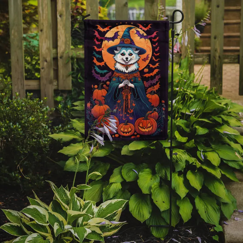 American Eskimo Witchy Halloween Garden Flag Caroline's Treasures