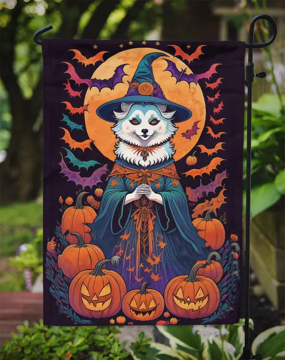 American Eskimo Witchy Halloween Garden Flag Caroline's Treasures