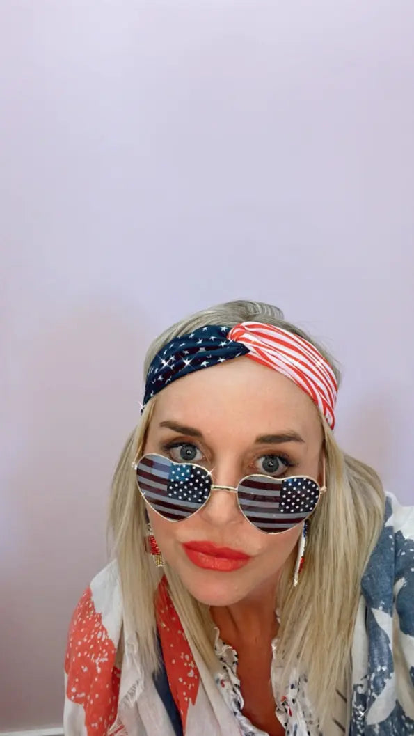 American Flag Beaded Pouch with Hearts A Blonde and Her Bag