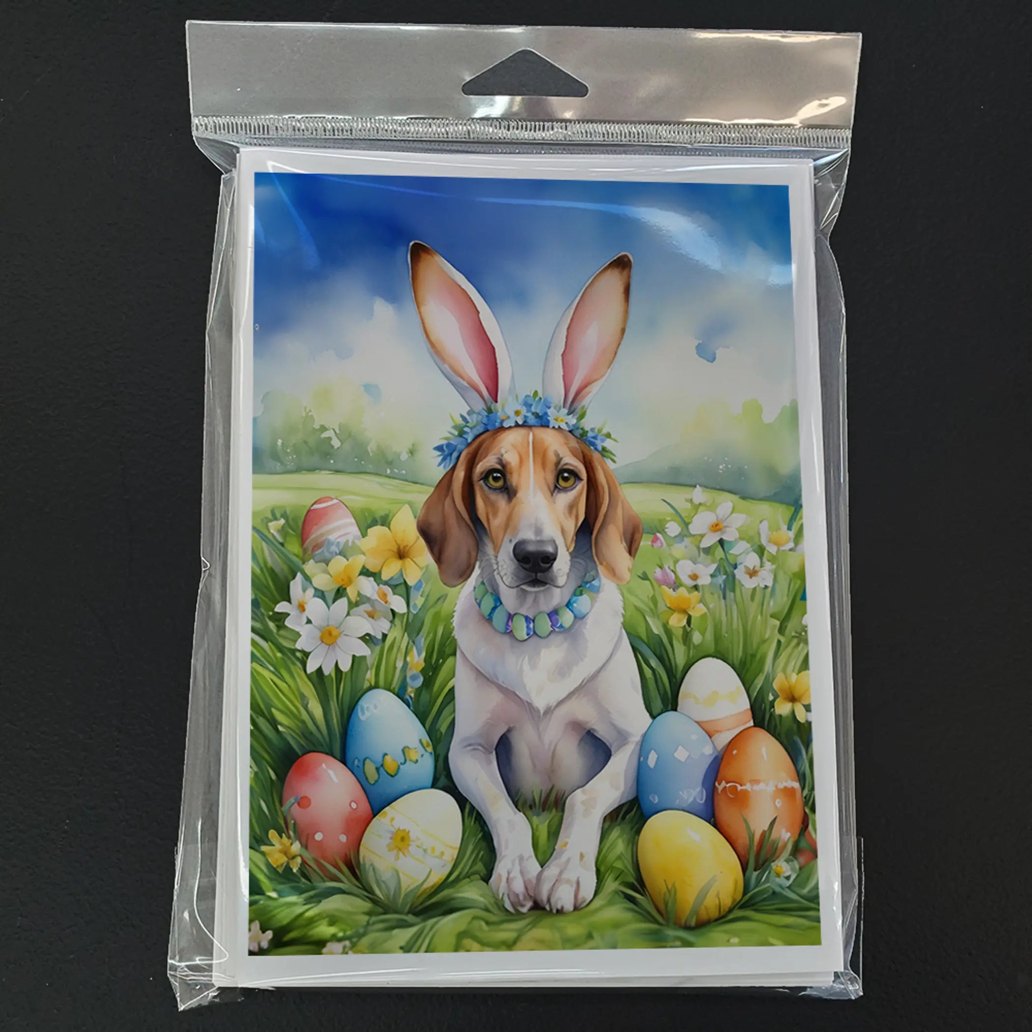 American Foxhound Easter Egg Hunt Greeting Cards Pack of 8 Caroline's Treasures