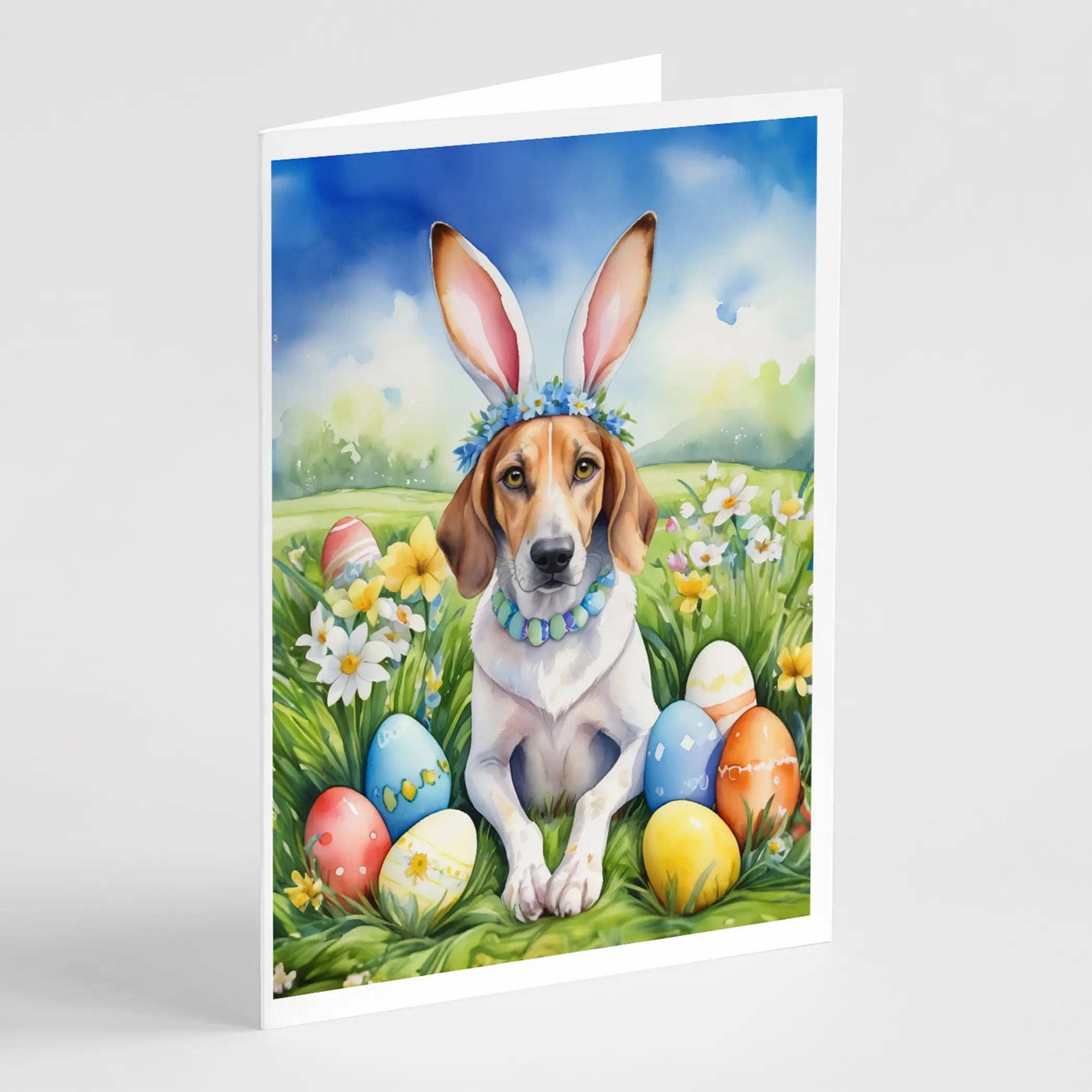 American Foxhound Easter Egg Hunt Greeting Cards Pack of 8 Caroline's Treasures