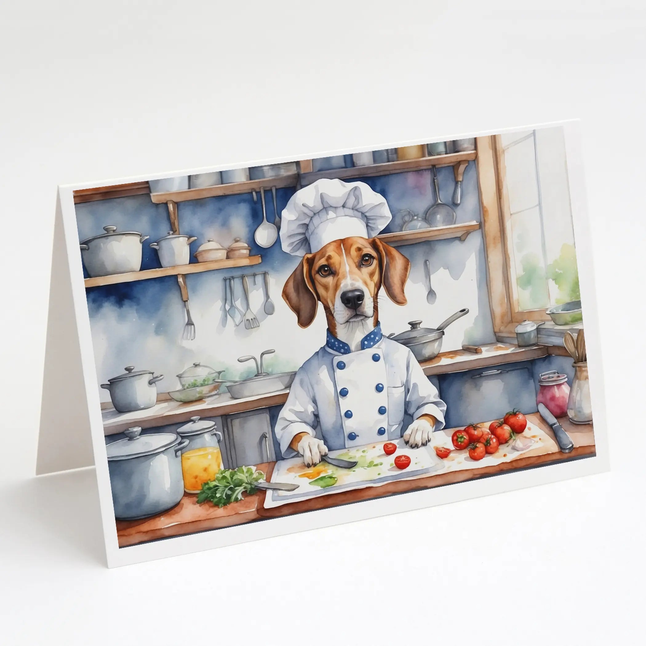 American Foxhound The Chef Greeting Cards Pack of 8 Caroline's Treasures